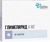 Глимепирид, таблетки 4мг, 30 шт, Озон ООО