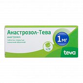 Анастрозол-Тева, таблетки, покрытые пленочной оболочкой 1мг, 28 шт, Тева Фармасьютикал