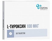 L-Тироксин, таблетки 100мкг, 50 шт, Озон ООО