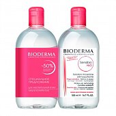 Bioderma Sensibio (Биодерма Сенсибио) Мицеллярная вода 500мл 2шт (-50% на 2-й продукт), Биодерма